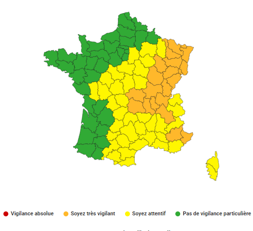 Orages-canicule : les Vosges, la Haute-Marne et la Meurthe-et-Moselle en vigilance orange