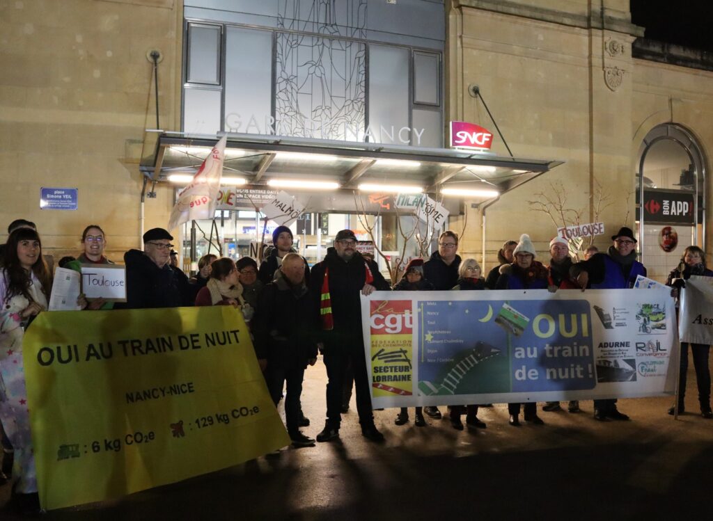 Trains de nuit en Lorraine : syndicats et usagers se mobilisent à Nancy, comme en 2024