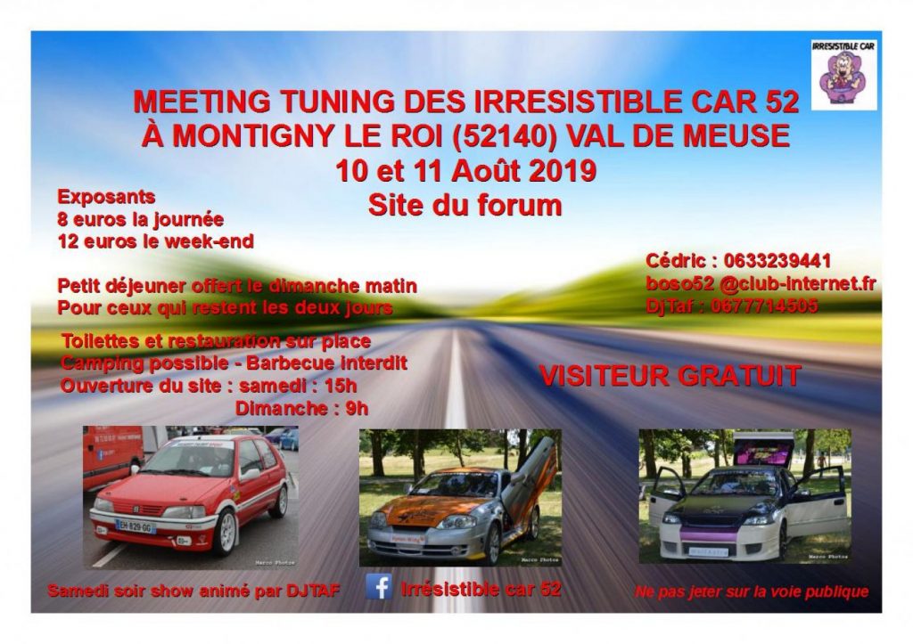 MEETING TUNING DES IRRESISTIBLE CAR 52 à MONTIGNY LE ROI