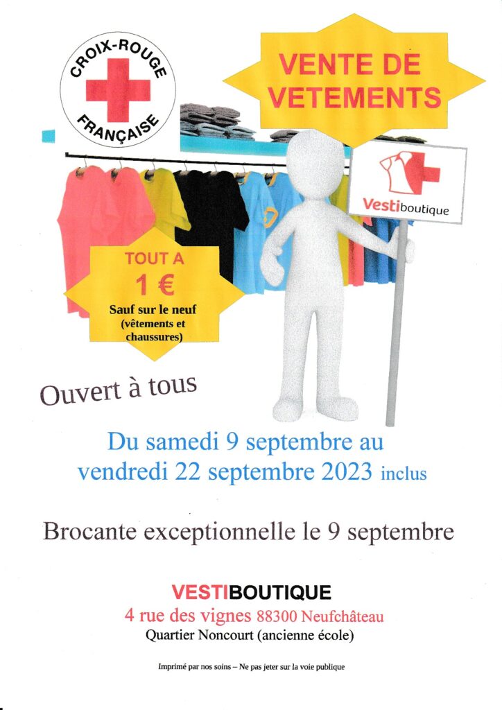grande vente de vêtements à 1€