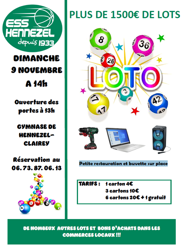 Grand Loto du basket à Hennezel
