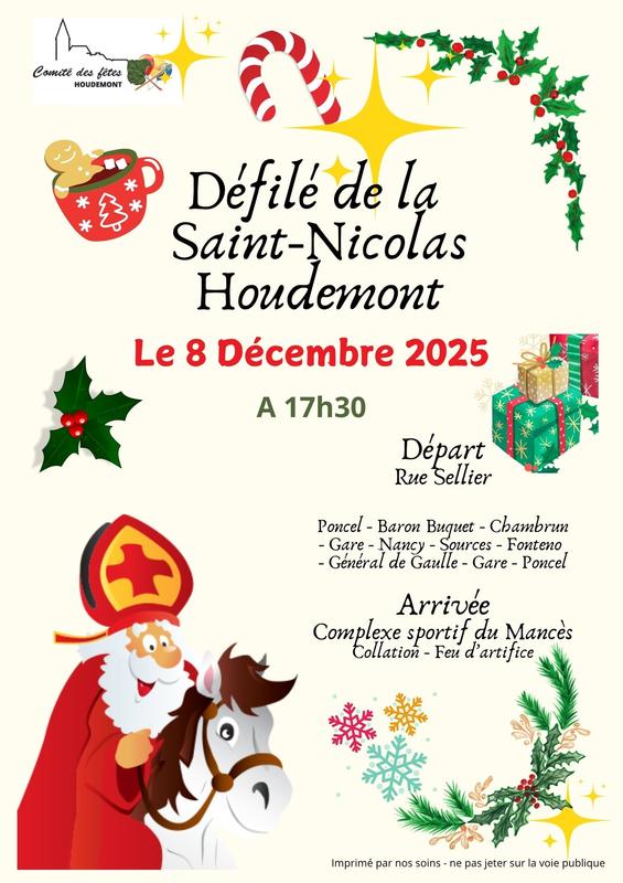 DÉFILÉ DE LA SAINT-NICOLAS à HOUDEMONT